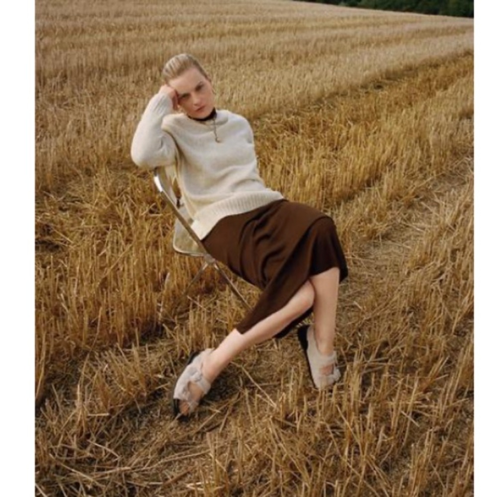 Zara Oversized Knit Sweater in Ecru
